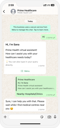 Prime Health Care Screen